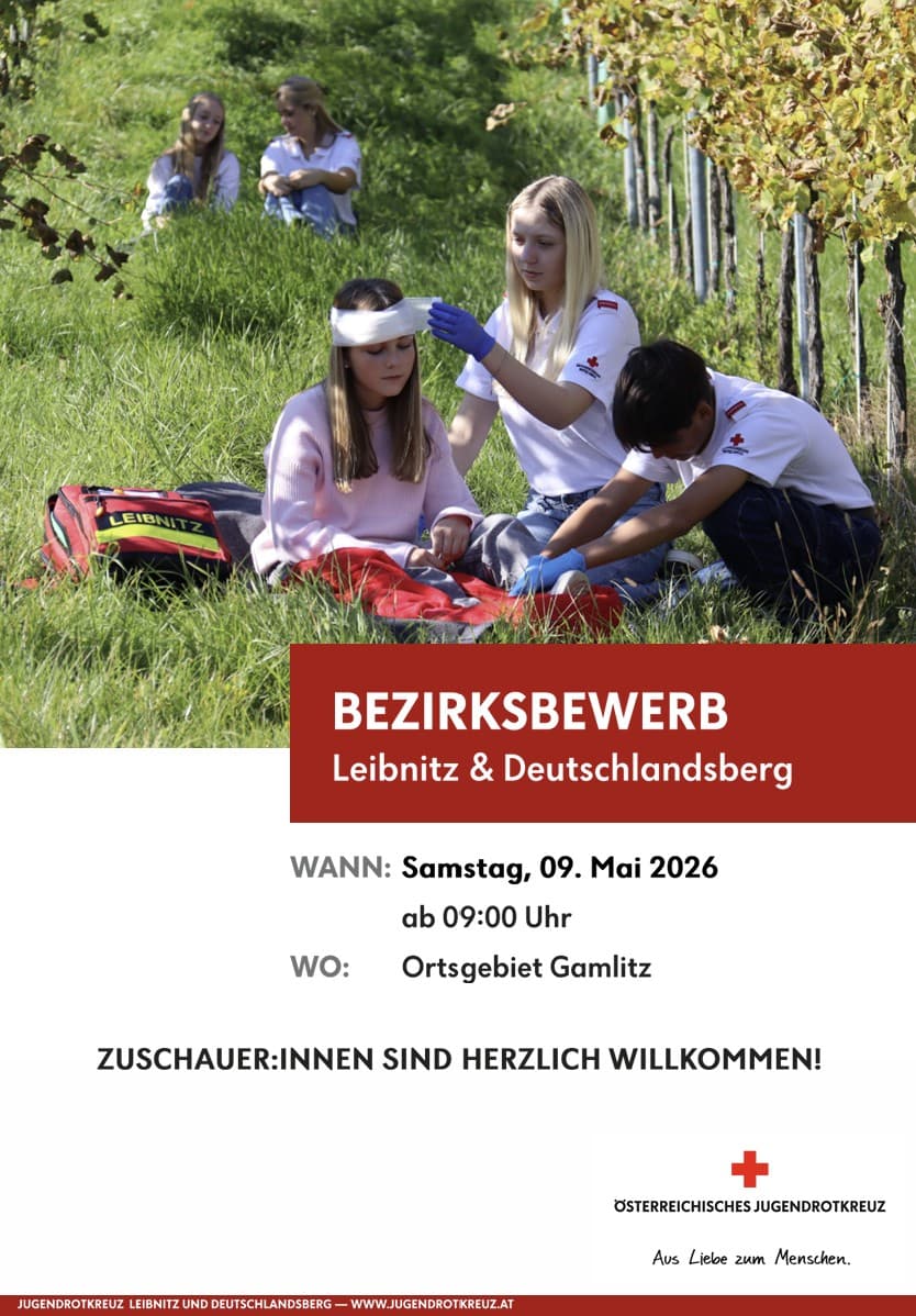✋ Gamlitz: Helfende Hände für Jugendrotkreuzbewerb gesucht ✋